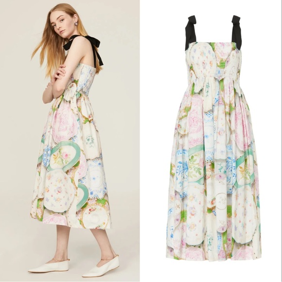 Rachel Antonoff Mindy China Plates Midi Dress - Picture 2 of 12